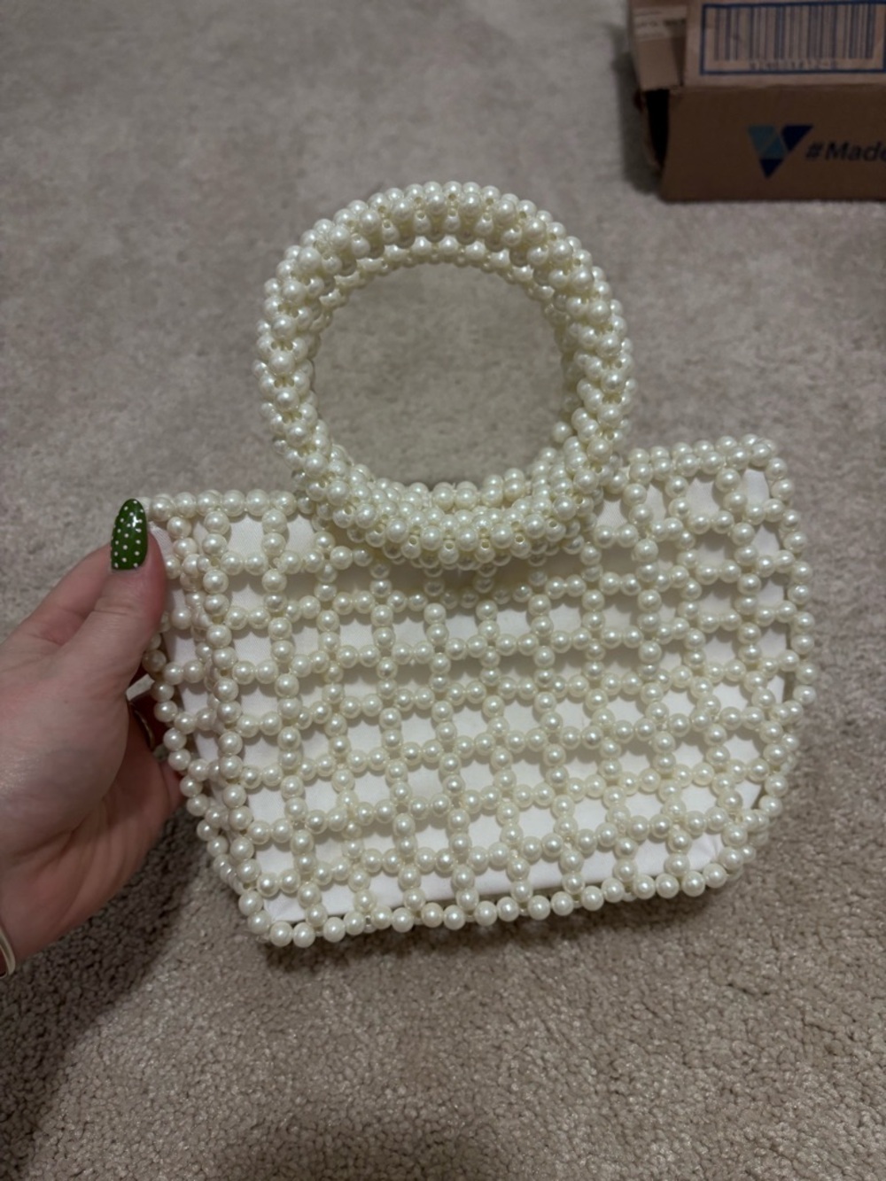 Pearl Beaded Handbag - Ivory